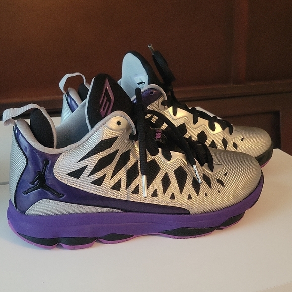 Jordan Shoes - Jordan Purple and Silver Athletic High-Tops